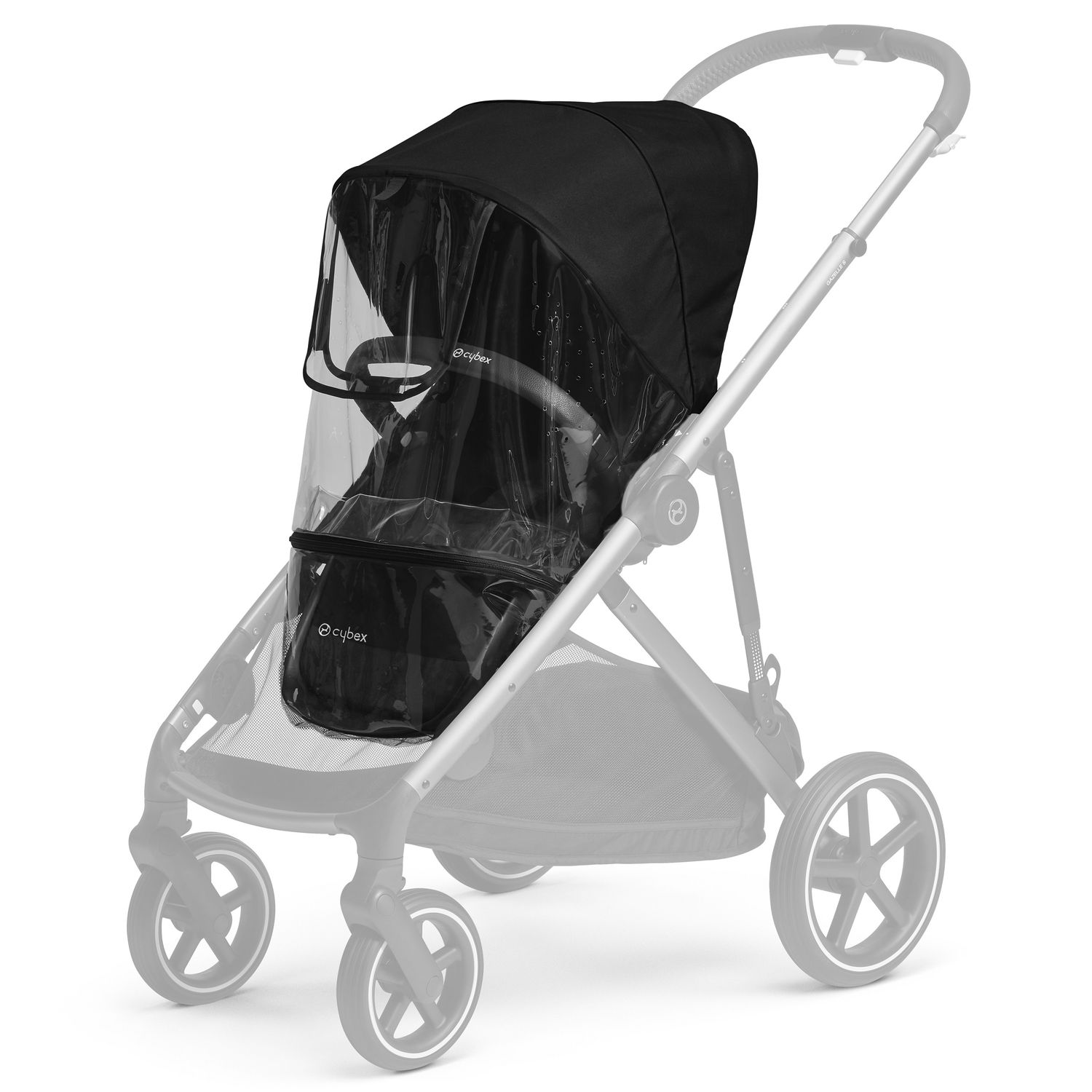 Блок прогулочный для коляски Cybex Gazelle S Cot TPE с дождевиком Deep Black - фото 5