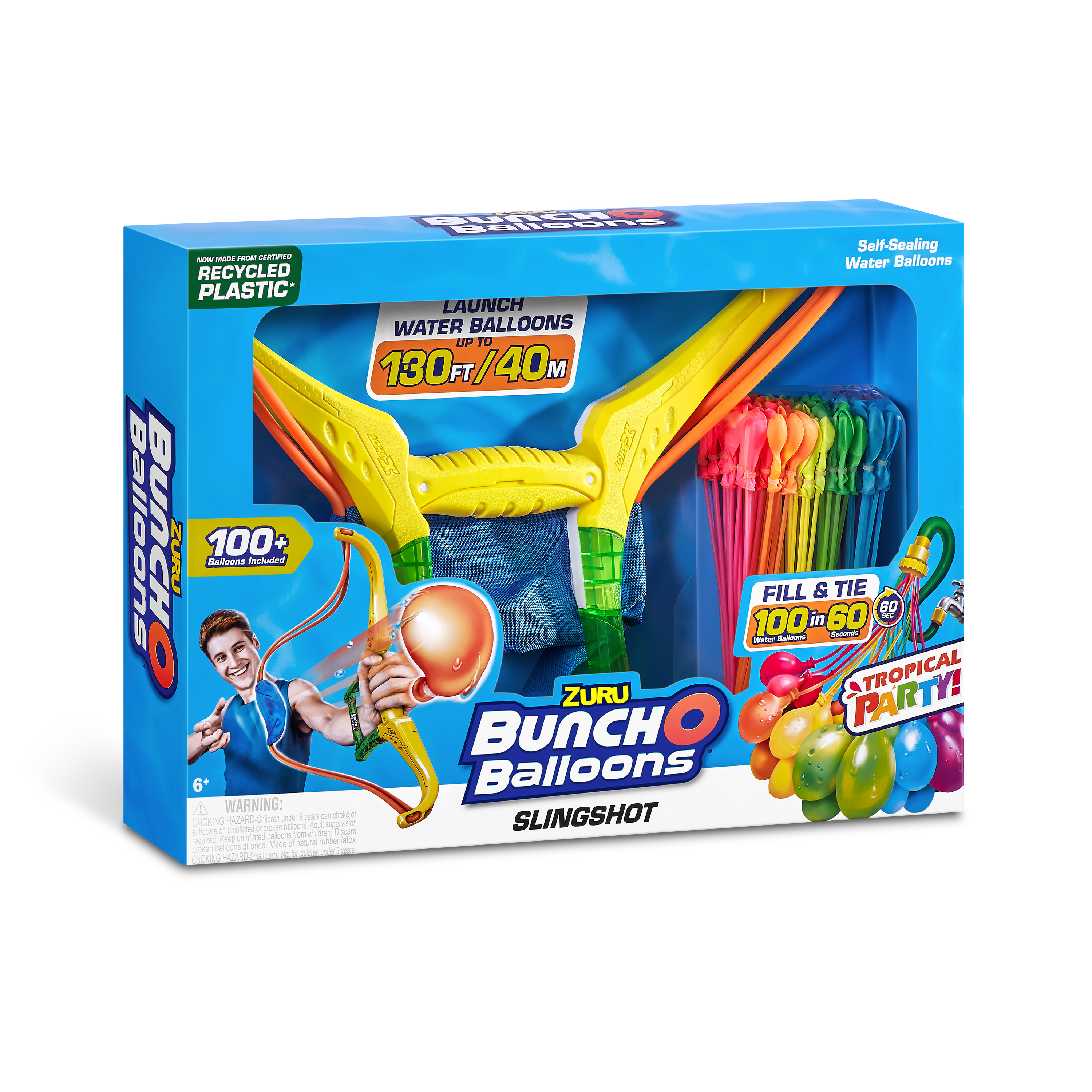 Водные шары-бомбочки Bunch O Balloons Tropical Party с рогаткой 100+ шаров  56494 купить по цене 1999 ₽ в интернет-магазине Детский мир