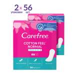 Прокладки гигиенические Carefree Cotton Feel Normal с насыщенным ароматом свежести 56 шт х 2 упаковки