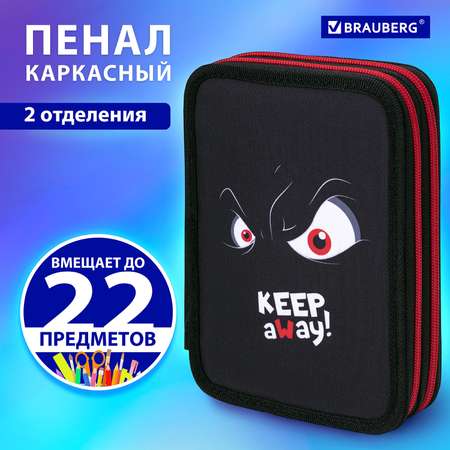 Пенал Brauberg школьный 2 отделения 21х14 см