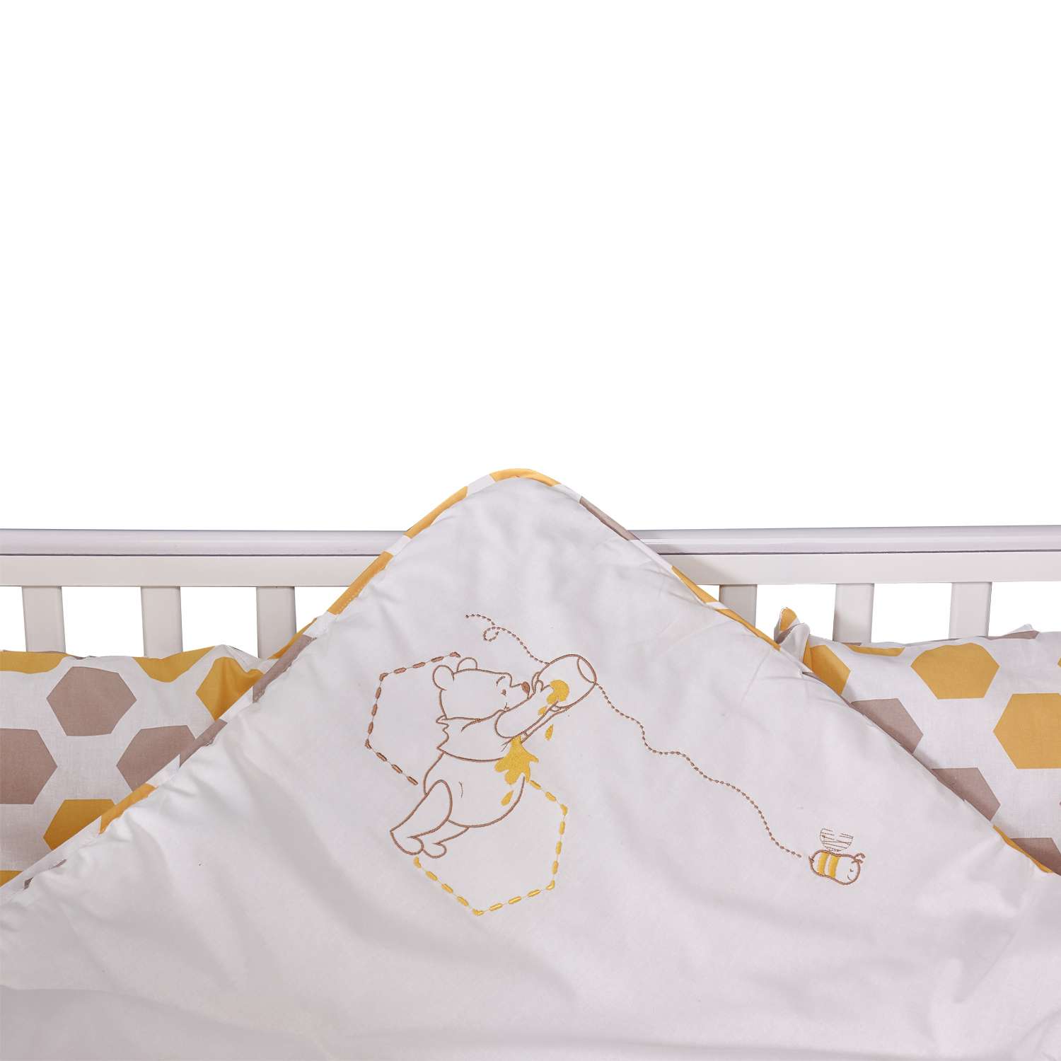 Комплект в кроватку Polini kids Disney baby Медвежонок Винни и его друзья 5предметов Макиато - фото 16