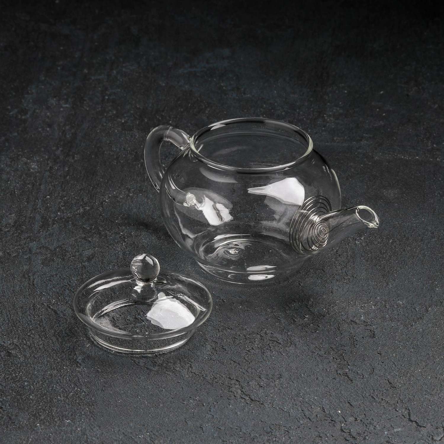 Чайник Доляна стеклянный заварочный с металлическим ситом «Дамбо» 250 мл - фото 3