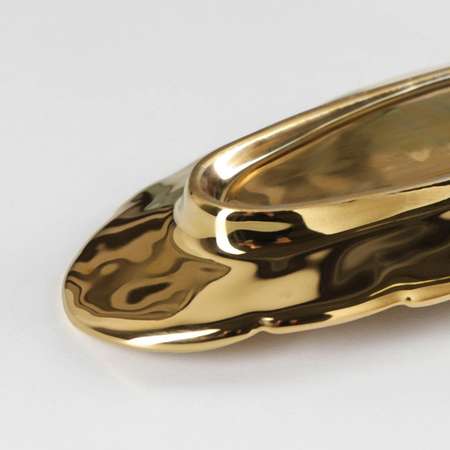 Блюдо сервировочное Sima-Land керамическое «Золотой лист» 26×10 см цвет золотой