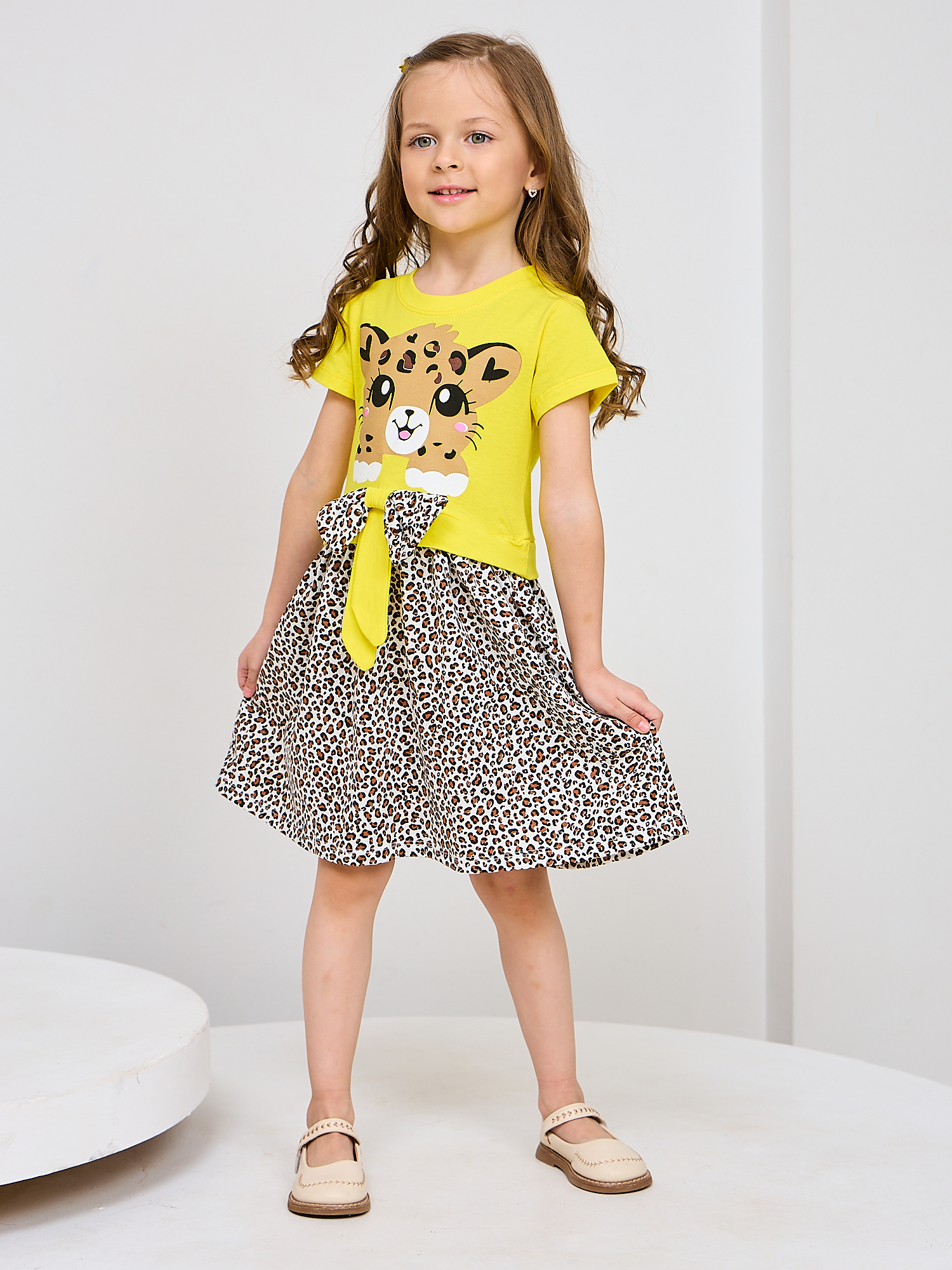 Платье Mil Art kids 1902201546DRESS-LEOPARD-YELLOW - фото 2