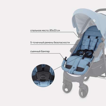 Коляска детская MOWbaby CROSS RA080 Blue 2024