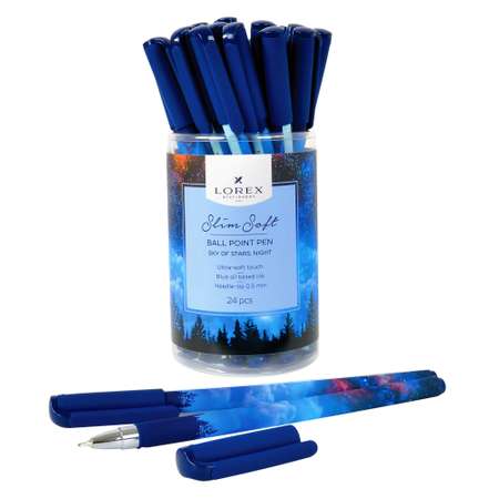 Ручка масляная Lorex Stationery Slim Soft Sky Of Stars Night Синий LXOPSS-SS2