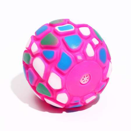 Игрушка Пижон пищащая «Мяч-пятнашка» для собак 7 см розовая