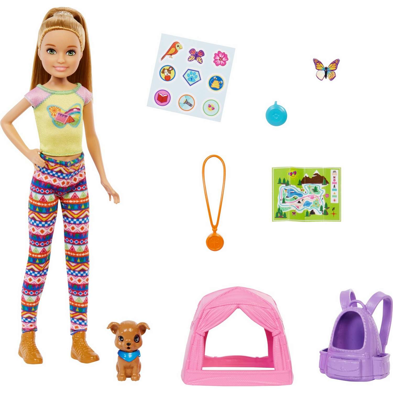 Набор игровой Barbie Кемпинг Стейси кукла с питомцем и аксессуарами HDF70 HDF70 - фото 1