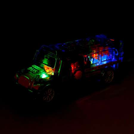 Автобус Sima-Land «Шестерёнки» свет и звук работает от батареек цвет синий