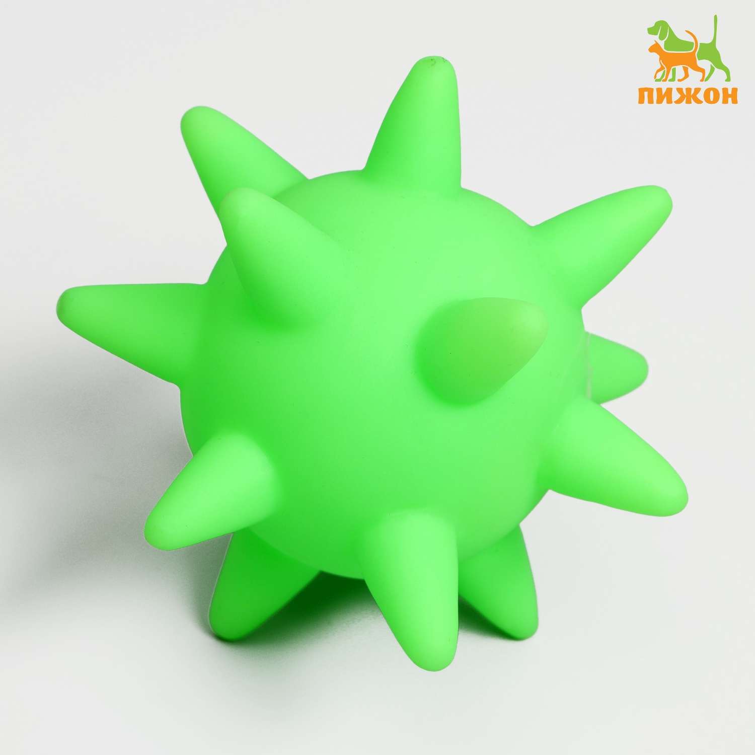 Игрушка для собак Пижон пищащая «Вирус» 10 см. зелёная - фото 2