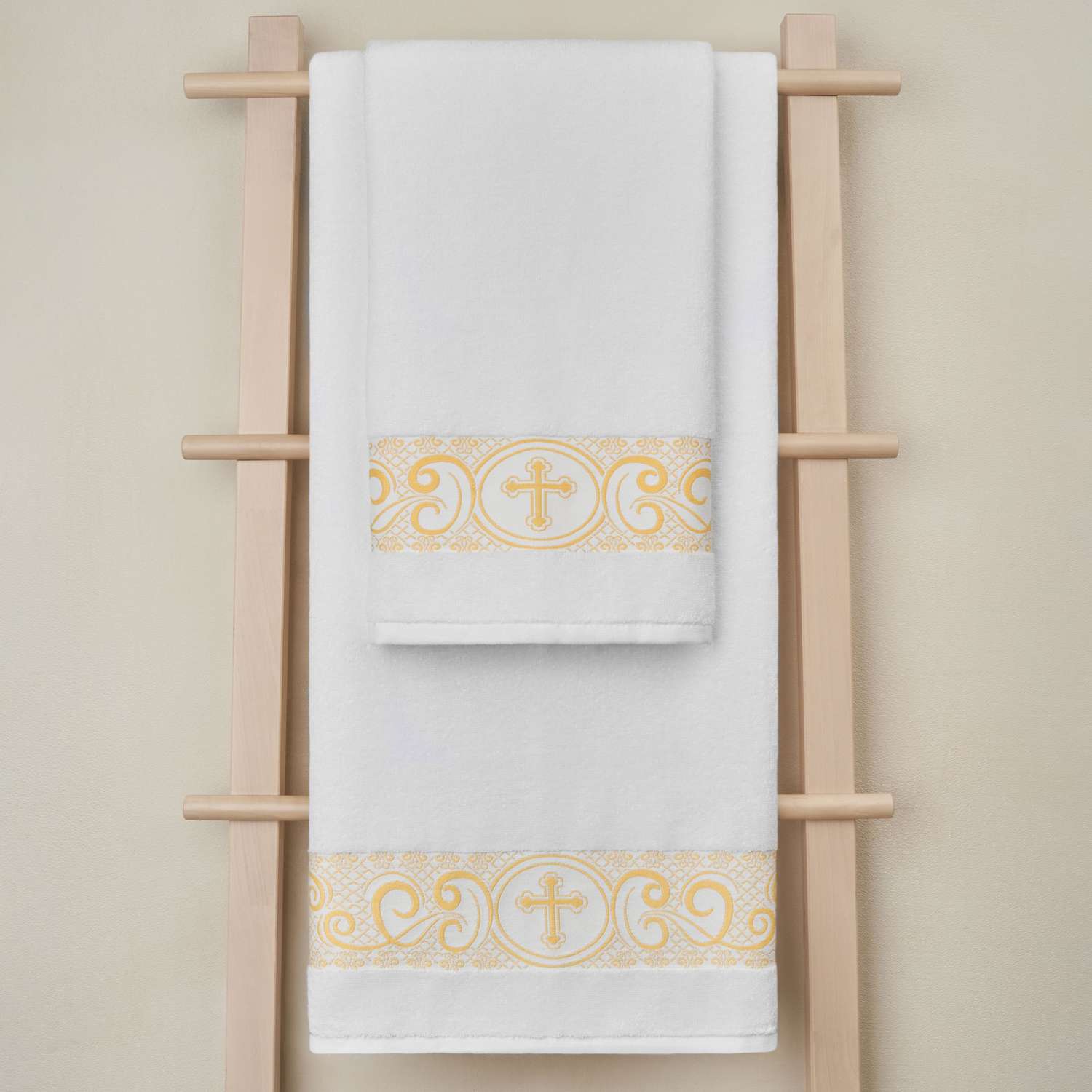 Полотенце Arya Home Collection крестильное махровое 70x140 с вышивкой - фото 4