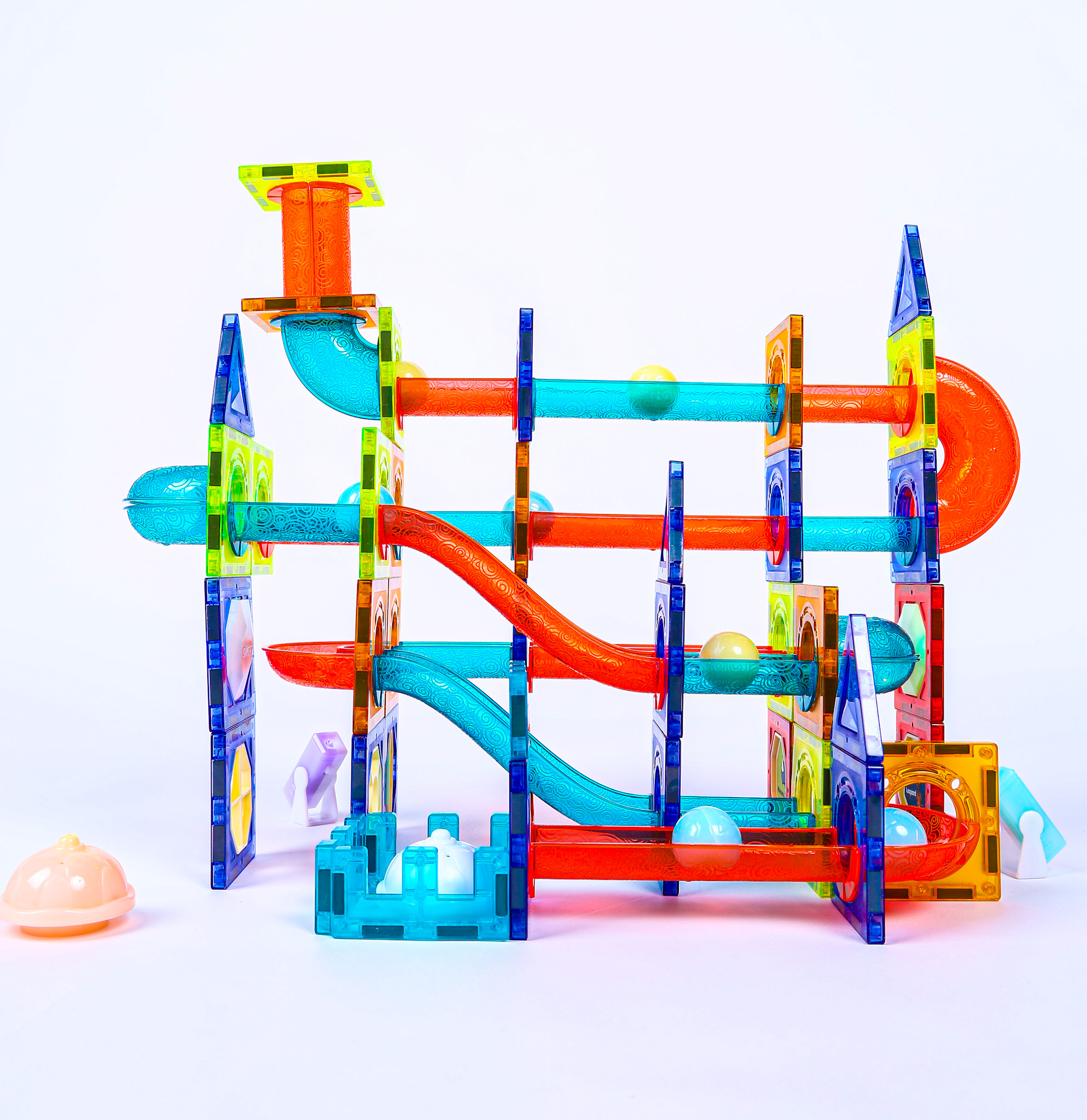 Магнитный конструктор Play Cool детский светящийся развивающий 110 деталей - фото 11