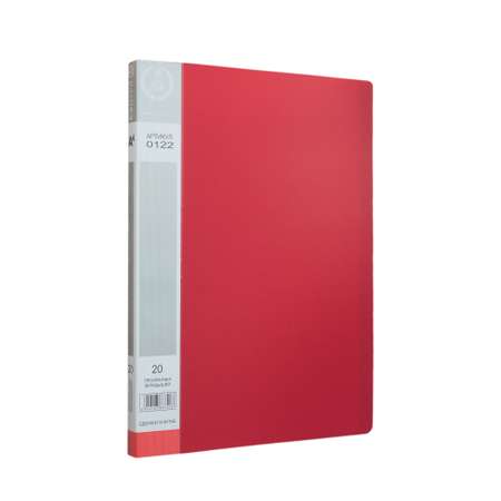Папка с 20 файлами А4 Консул пластик 0.55 мм цвет красный