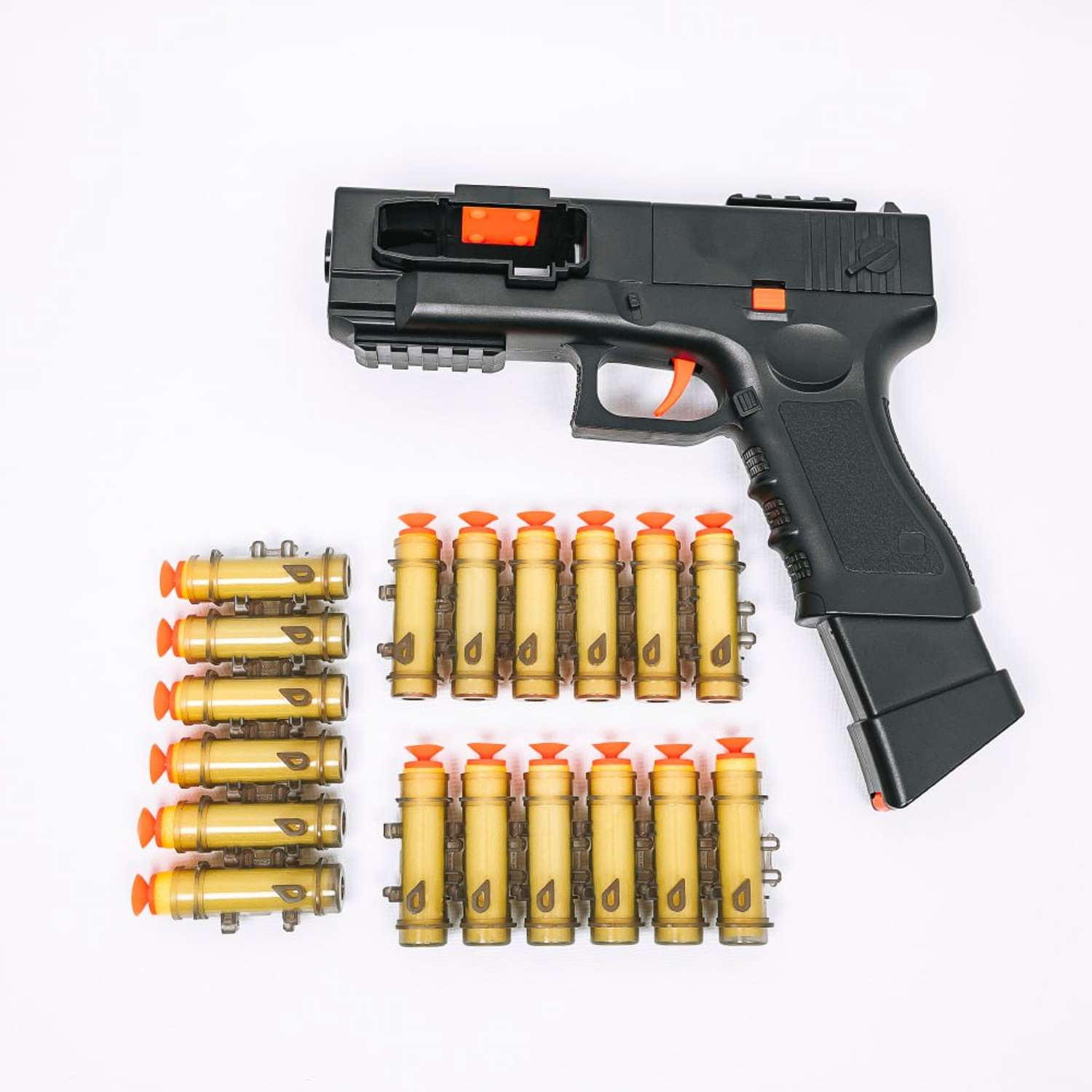 Пистолет детский игрушечный HITMAN GUN автоматический с пульками и дополнительные боеприпасы - фото 1