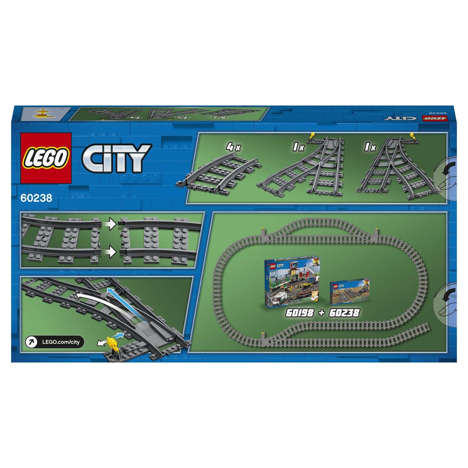 Конструктор LEGO City Trains Железнодорожные стрелки 60238 - фото 3
