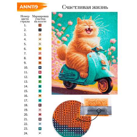 Алмазная мозаика Art on Canvas холст на подрамнике 40х50 см Счастливая жизнь