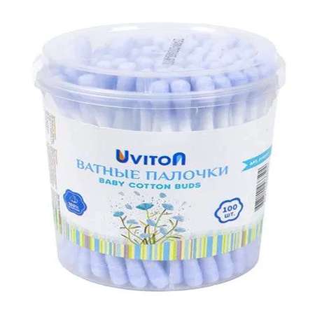 Ватные палочки Uviton 100 шт в упаковке синие