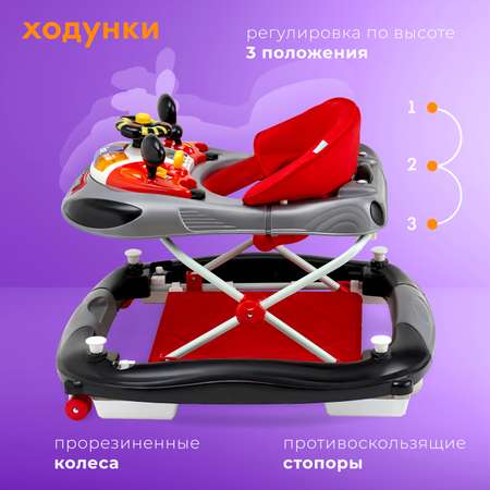 Ходунки Nuovita Carrozza Черный