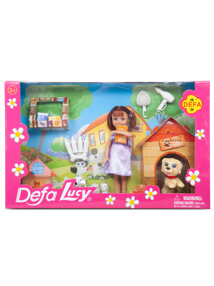 Кукла Defa Lucy Любимый питомец 14 см собака фиолетовый 8281 //фиолетовый - фото 4