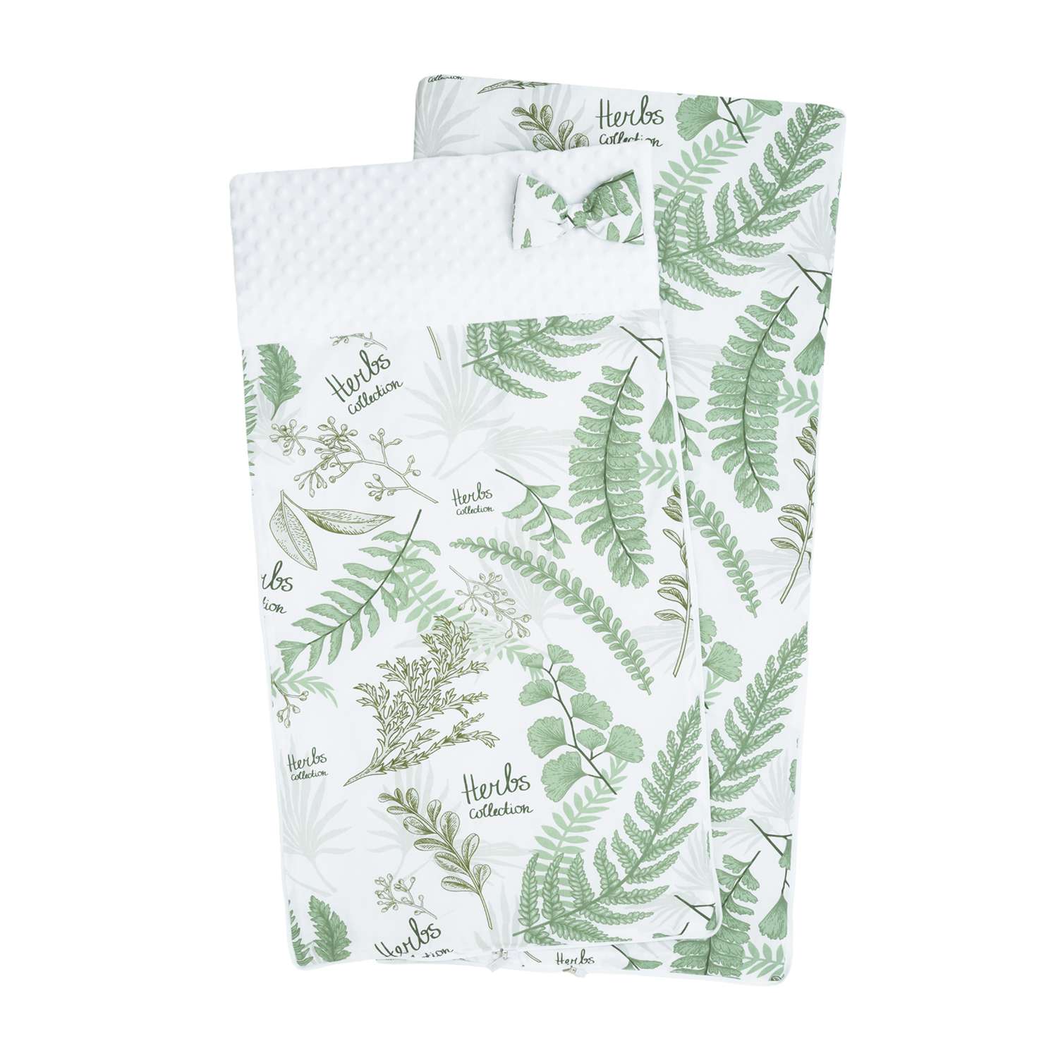 Одеяло-спальный мешок Amarobaby Mild Design Edition Зеленые листья Белый-Зеленый - фото 3