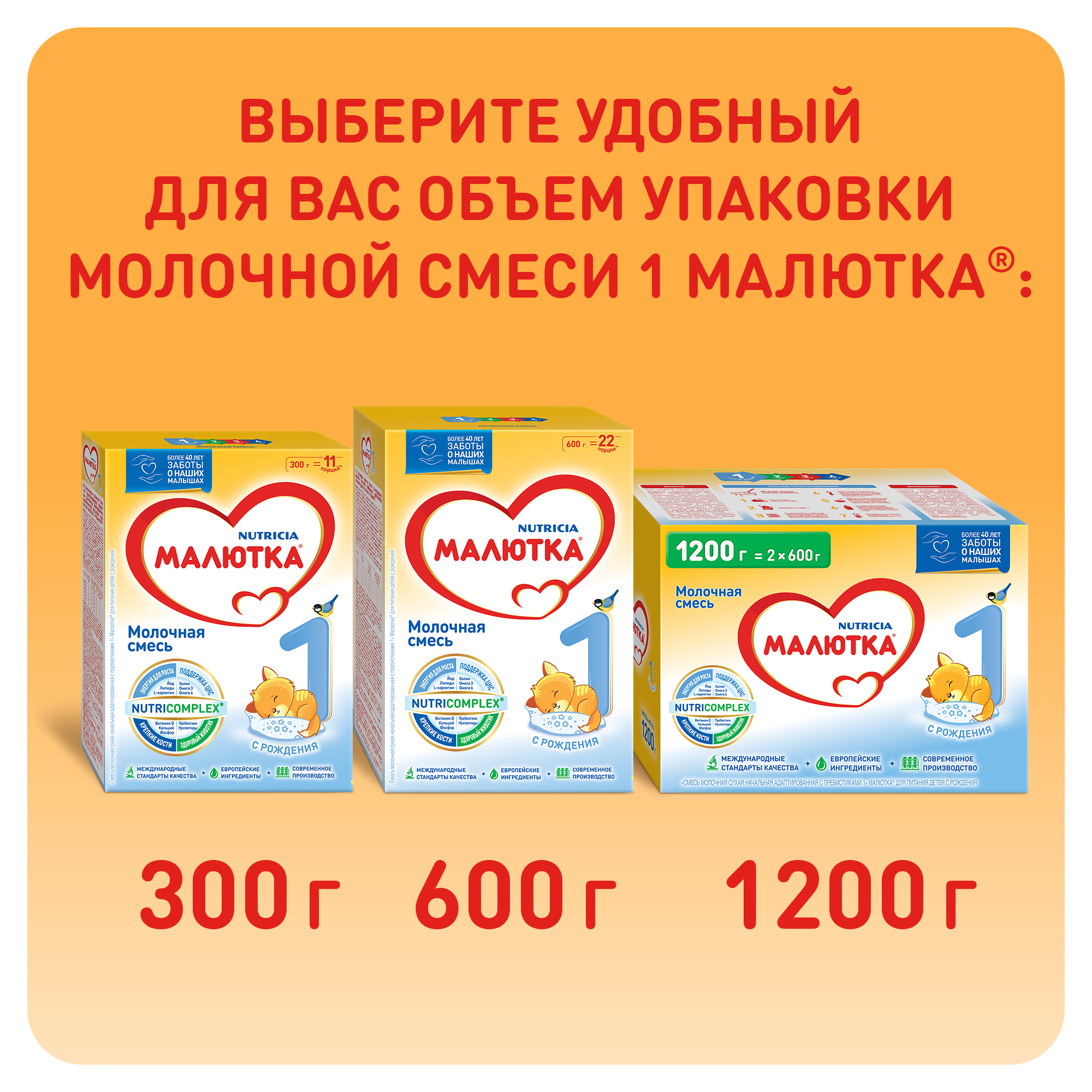 Смесь Малютка 1 сухая молочная 1200г с 0месяцев купить по цене 1040 ₽ в  интернет-магазине Детский мир