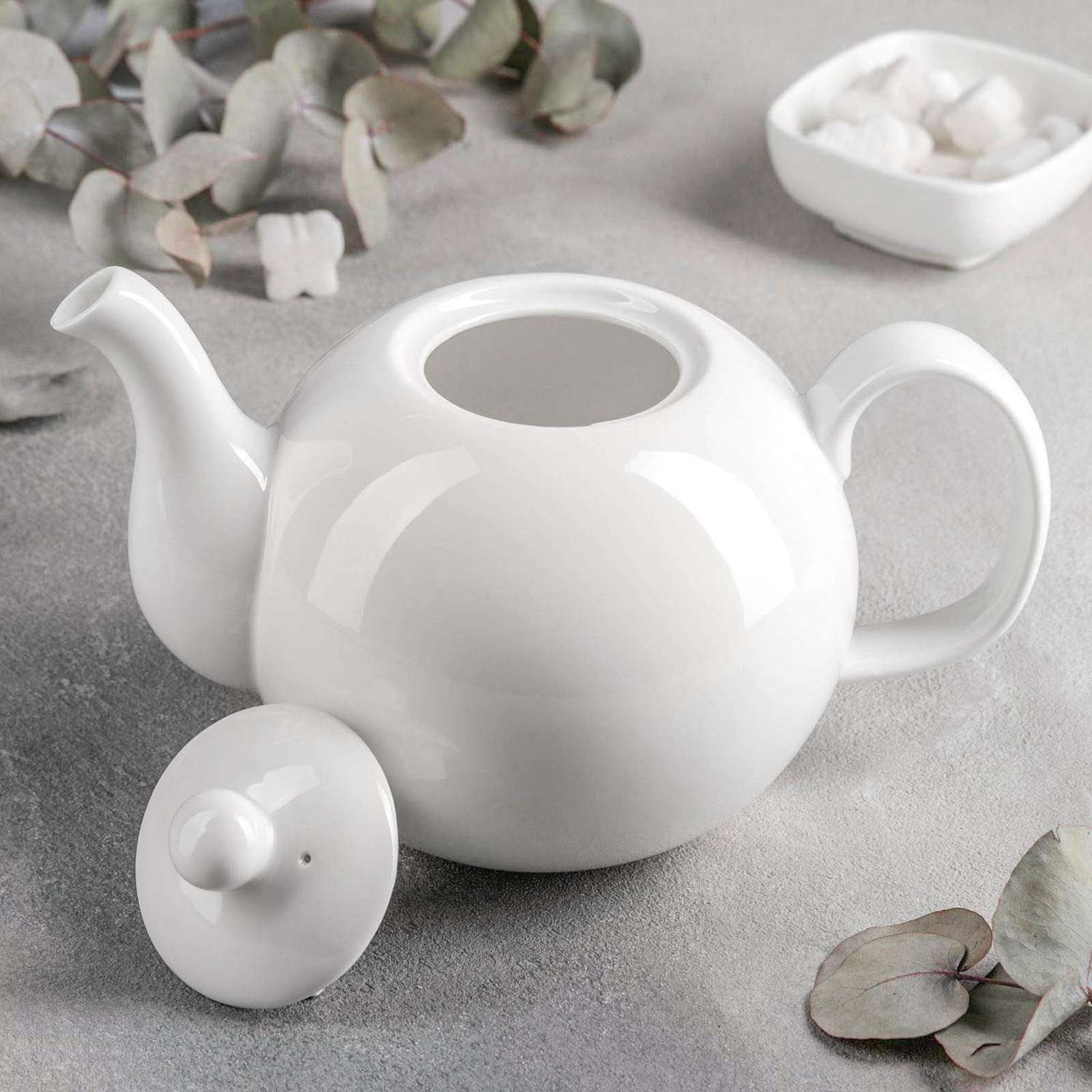 Заварочный чайник Sima-Land фарфоровый Wilmax Olivia «Классика» 1.1 л цвет белый - фото 2
