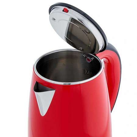 Электрический чайник Delta DL-1370 пластик двойная стенка 1800 Вт красный с черным