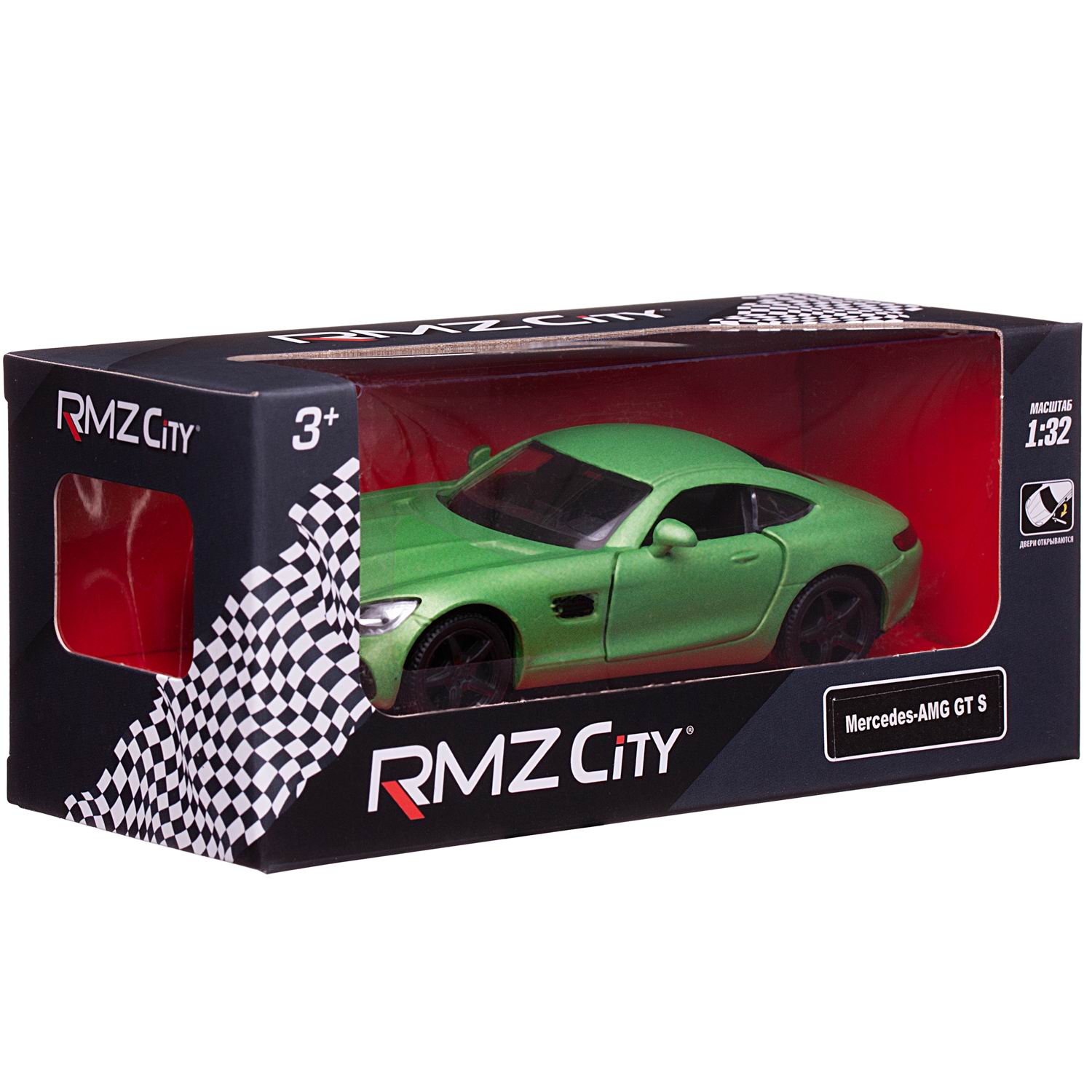 Машина металлическая Uni-Fortune 554988M(E) RMZ City Mercedes Benz AMG GT S LP570 2018 зеленый матовый 1:32