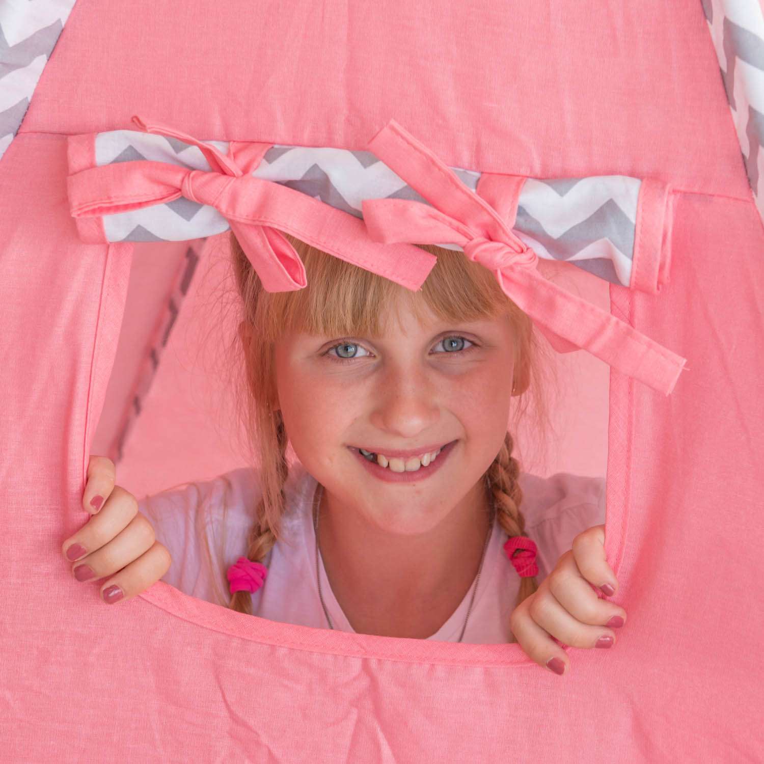 Палатка-вигвам Polini kids Зигзаг Розовая - фото 18
