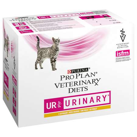 Корм для кошек Purina Pro Plan Veterinary diets UR при МКБ c курицей пауч 85г