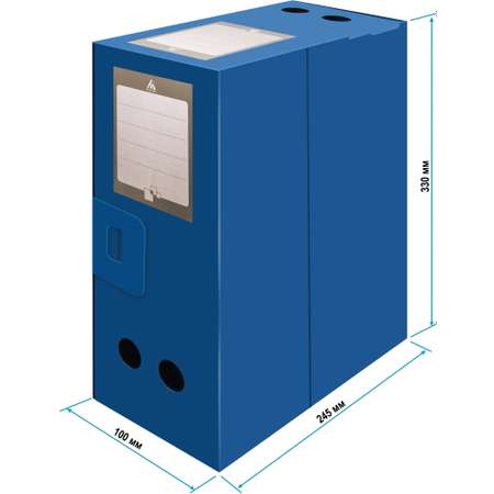 Короб архивный Бюрократ пластик 100мм 330х245 синий