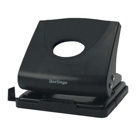 Дырокол Berlingo Office Soft 20 л пластиковый черный с линейкой