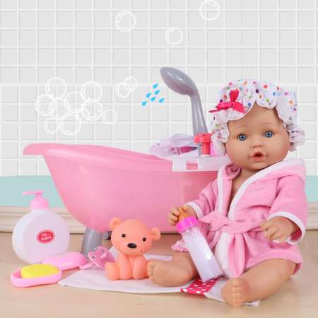 Кукла Пупс QA BABY Мона Реборн набор игрушки для ванны для девочек с ванной 35 см