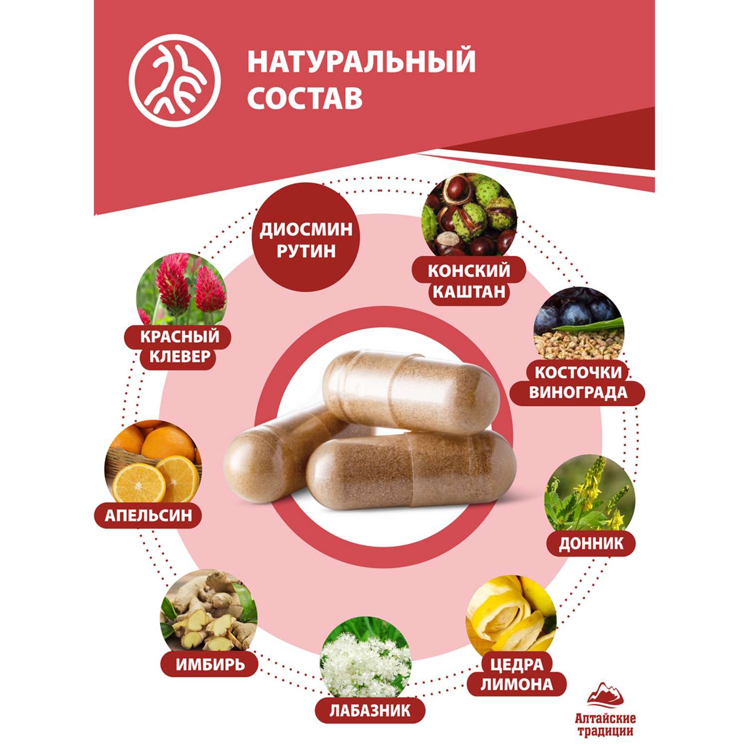 Концентрат пищевой Алтайские традиции Для вен 60 капсул - фото 4