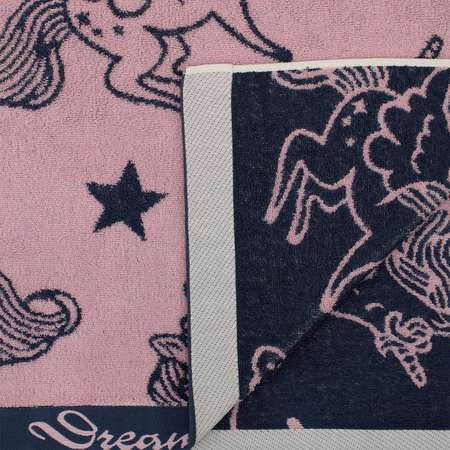 Махровое полотенце Bravo Единорог 60х120 см розовое