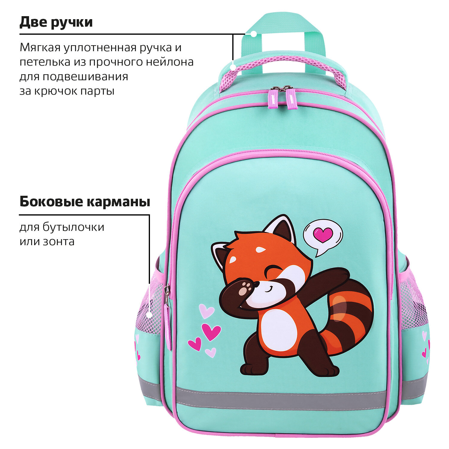 Рюкзак школьный Пифагор для девочки - фото 3