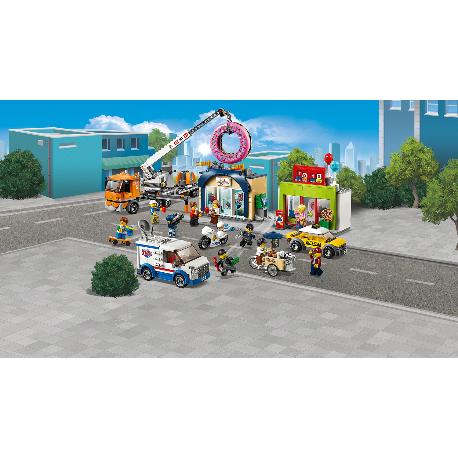 Конструктор LEGO City Town Открытие магазина по продаже пончиков 60233 - фото 7