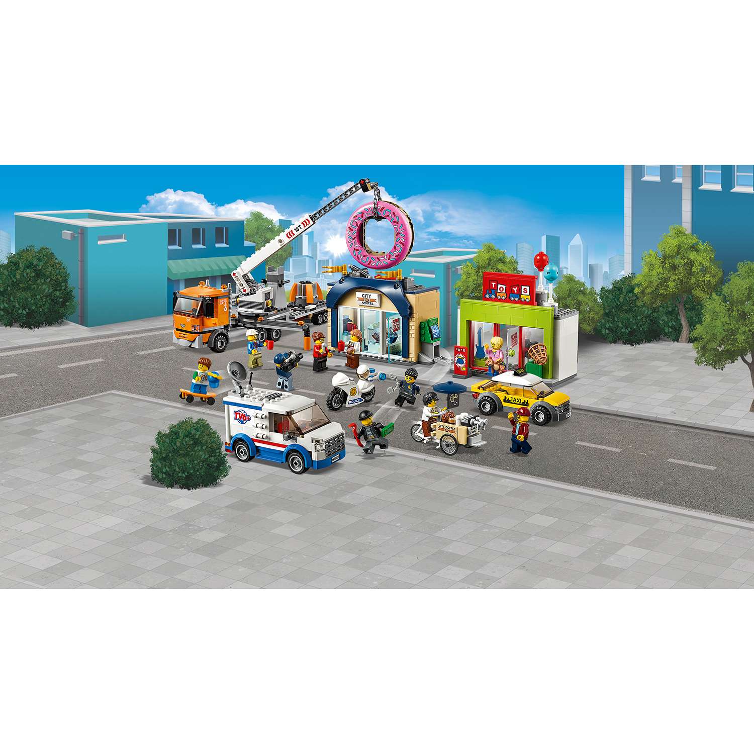 Конструктор LEGO City Town Открытие магазина по продаже пончиков 60233 - фото 7