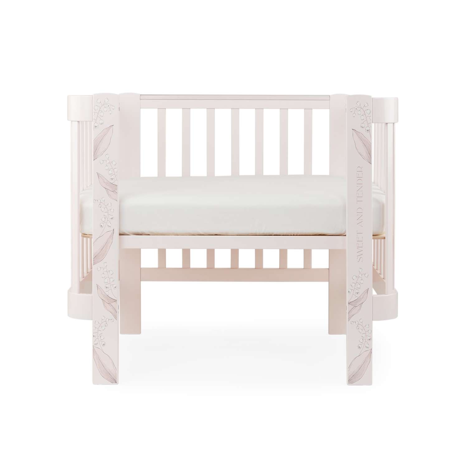 Детская кроватка Happy Baby Mommy Love прямоугольная, продольный маятник (розовый) - фото 17