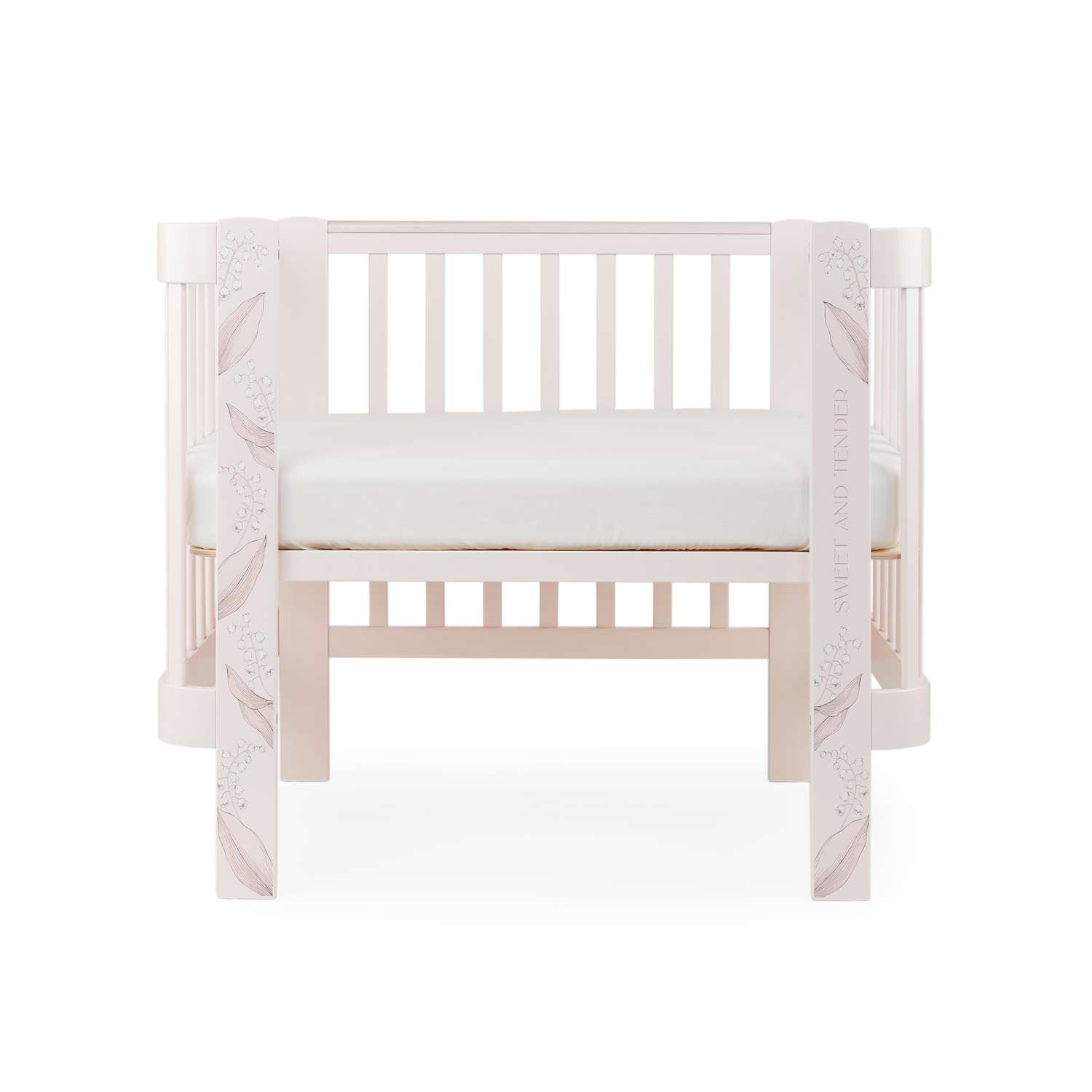 Кроватка для новорожденного Happy Baby приставная люлька Mommy Love с маятником съемная стенка - фото 17