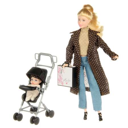 Кукла модель Барби Veld Co с ребенком и коляской