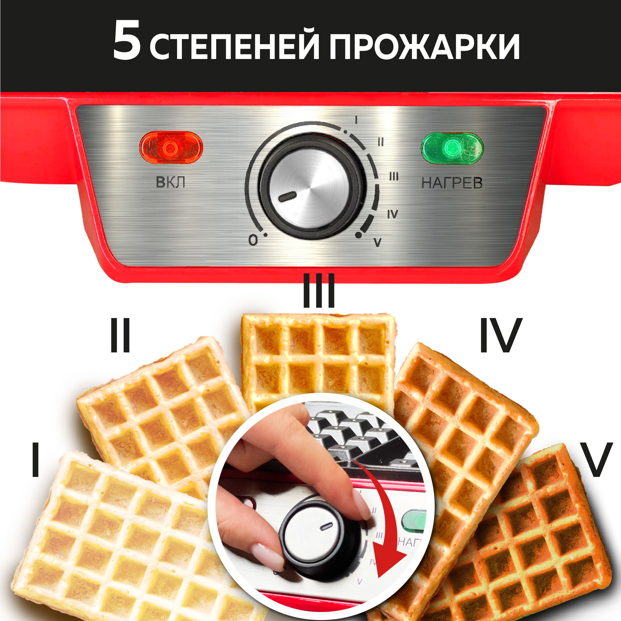 Электровафельница GFGRIL GFW-015 Waffle Plus для двух больших вафель - фото 9