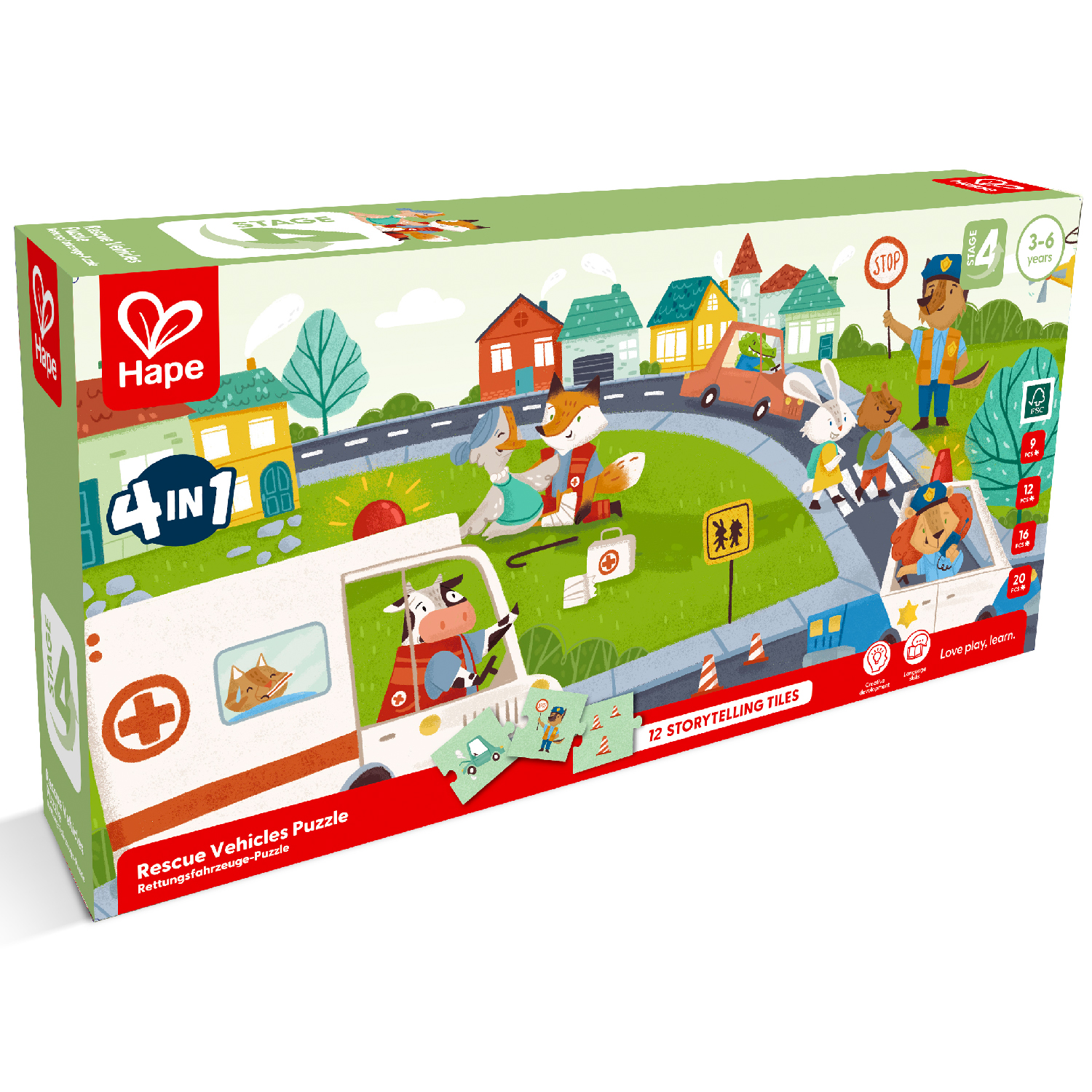 Пазл HAPE Спасательные машины 4в1 76 элементов E1639_HP - фото 3