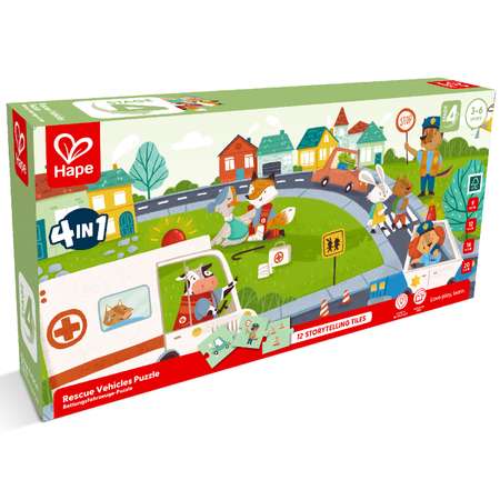 Пазл HAPE Спасательные машины 4в1 76 элементов E1639_HP