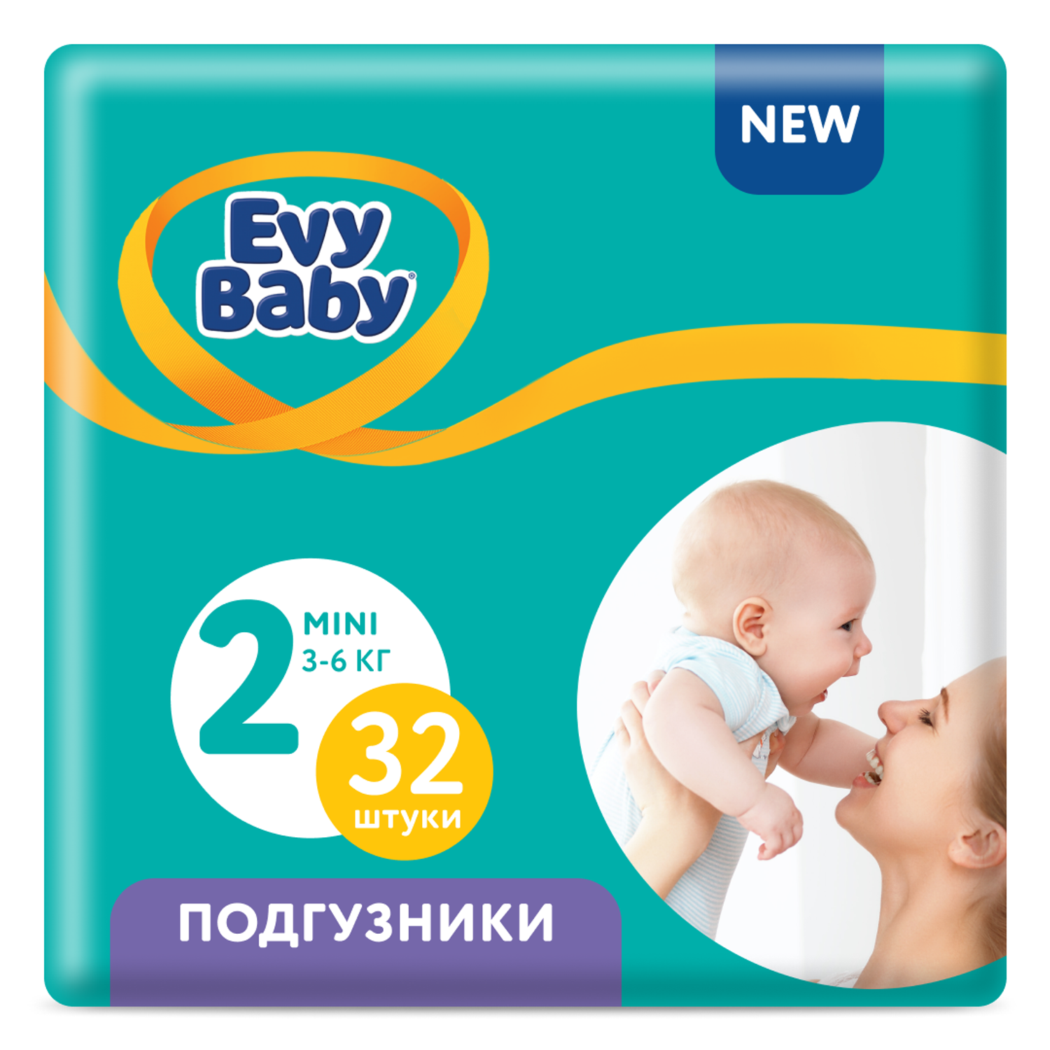 Подгузники детские Evy Baby Mini 3-6 кг Размер 2/S 32 шт - фото 1