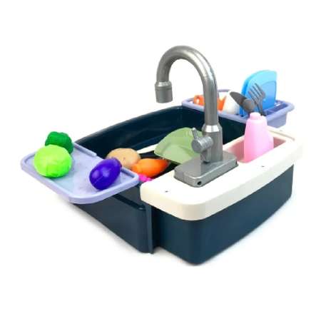 Кухонная мойка S+S игрушка для девочки с набором посуды и овощами