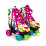 Роликовые коньки SXRide Roller skate YXSKT04FLWR цвет белые с цветами размер 31-34