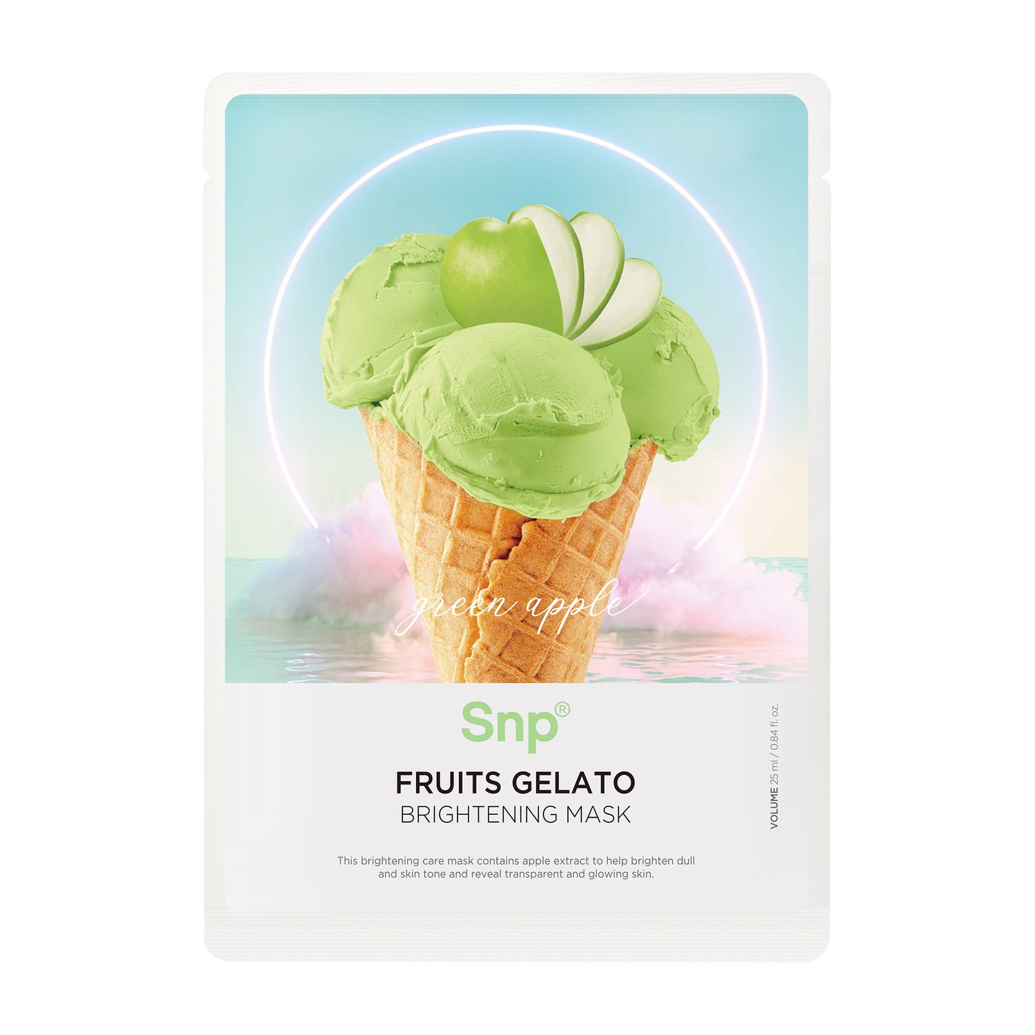 Маска для лица SNP Fruits Gelato улучшающая цвет лица зеленое яблоко 25 мл - фото 1