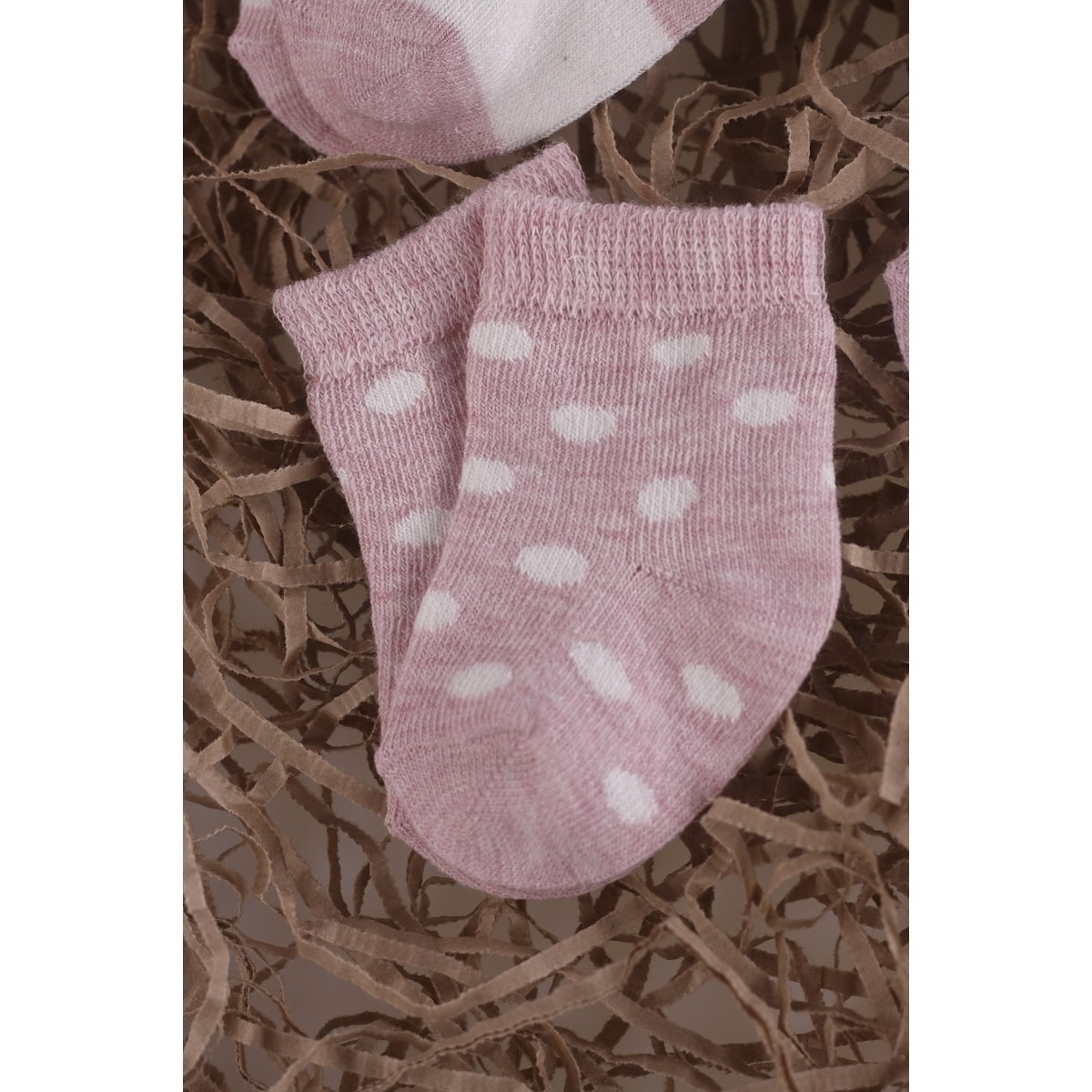 Носки 3 пары Olay Socks 02-MB0016-52/пудровый/молочный/горох/полоска - фото 3