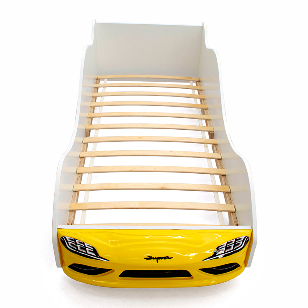 Детская кровать-машина Бельмарко Супра желтая - фото 2